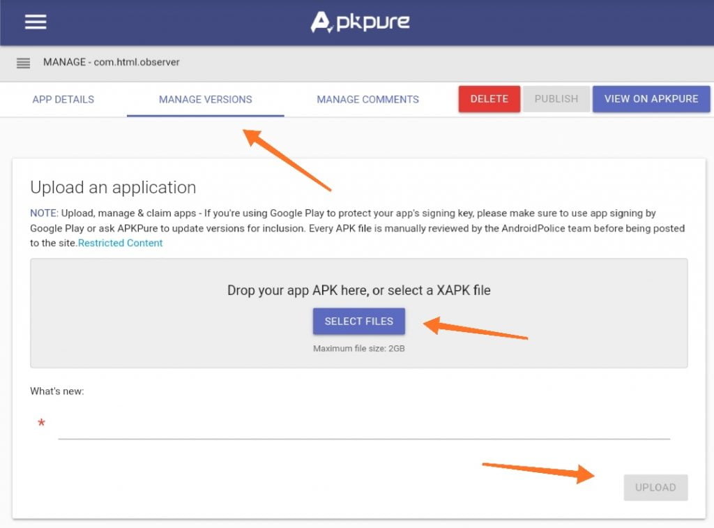 Publish App On Apkpure