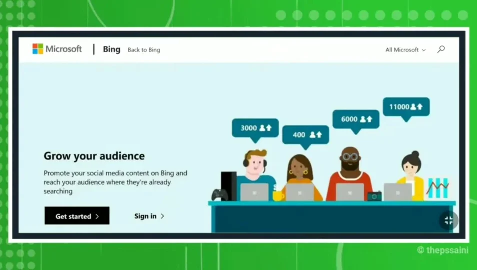 Bing page Microsoft Bing Knowledge Panel