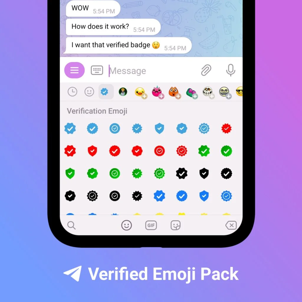 telegram verification emoji pack Telegram Verified Profile